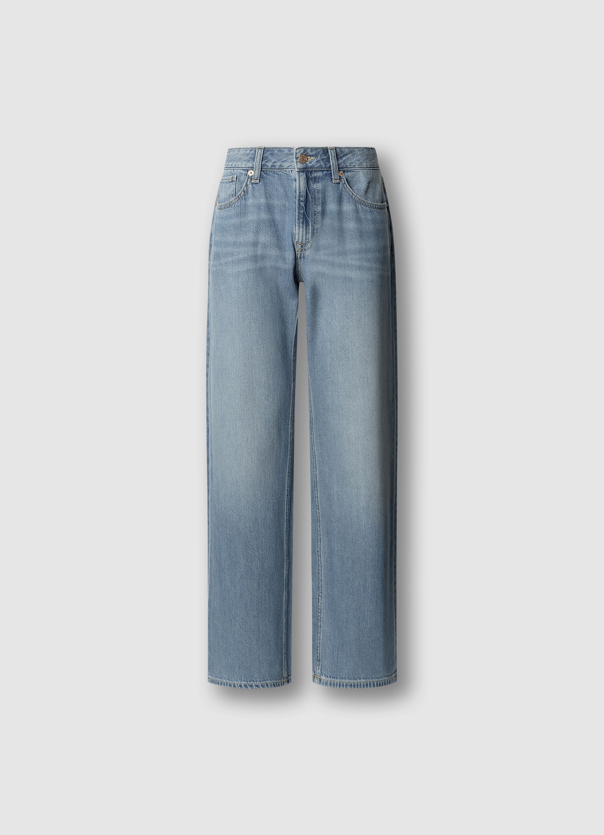 Loose-fit-Jeans PEPE JEANS "LOOSE ST JEANS LW NICKY", Damen, Gr. 28, Länge 30, light blau used, Denim/Jeans, Obermaterial: 64% Baumwolle, 36% Lyocell, loose fit lang, Jeans