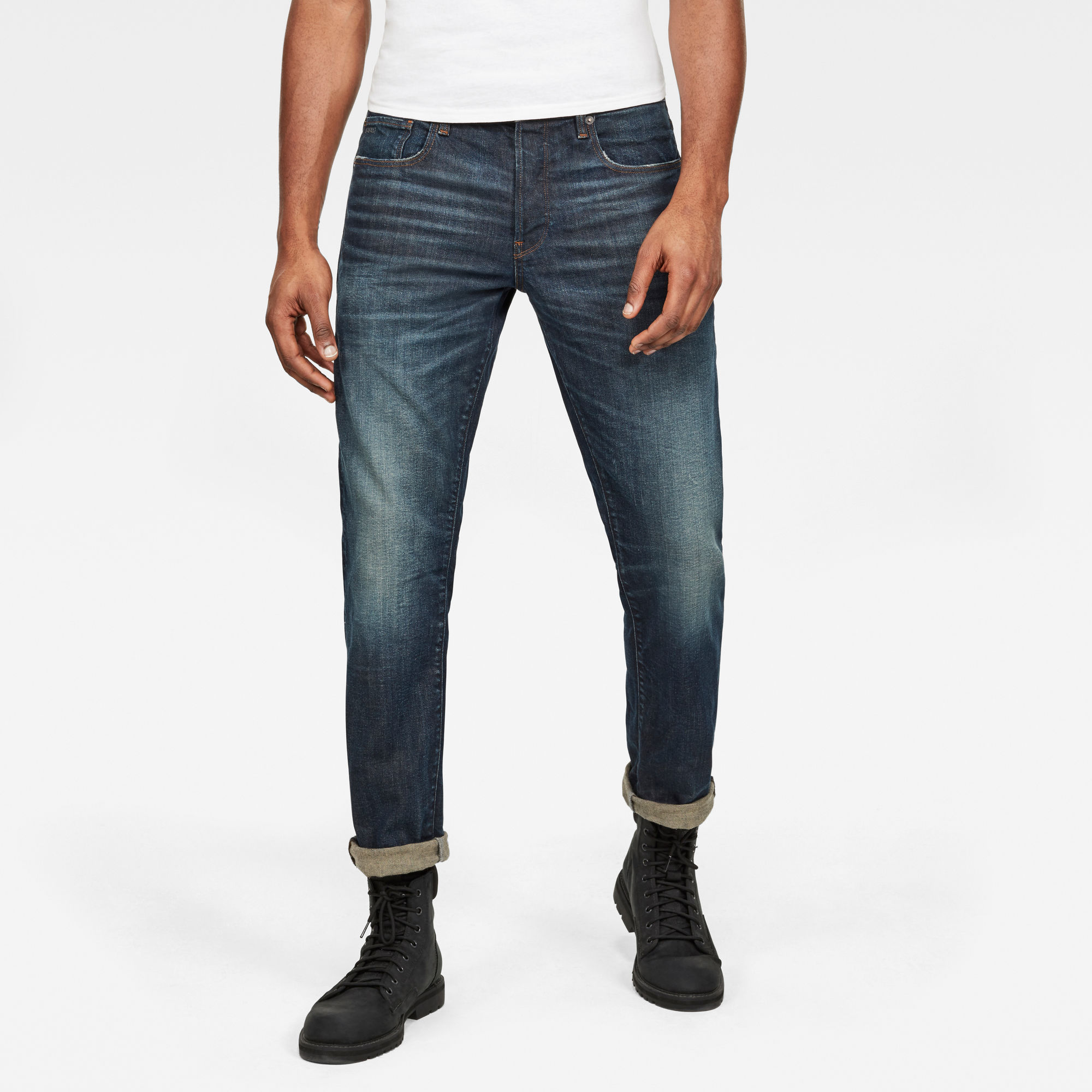 Regular-fit-Jeans G-STAR "3301 Straight Tapered", Herren, Gr. 36, Länge 34, antic nile, Denim/Jeans, Obermaterial: 98% Baumwolle, 2% Elasthan, normal normal, Jeans