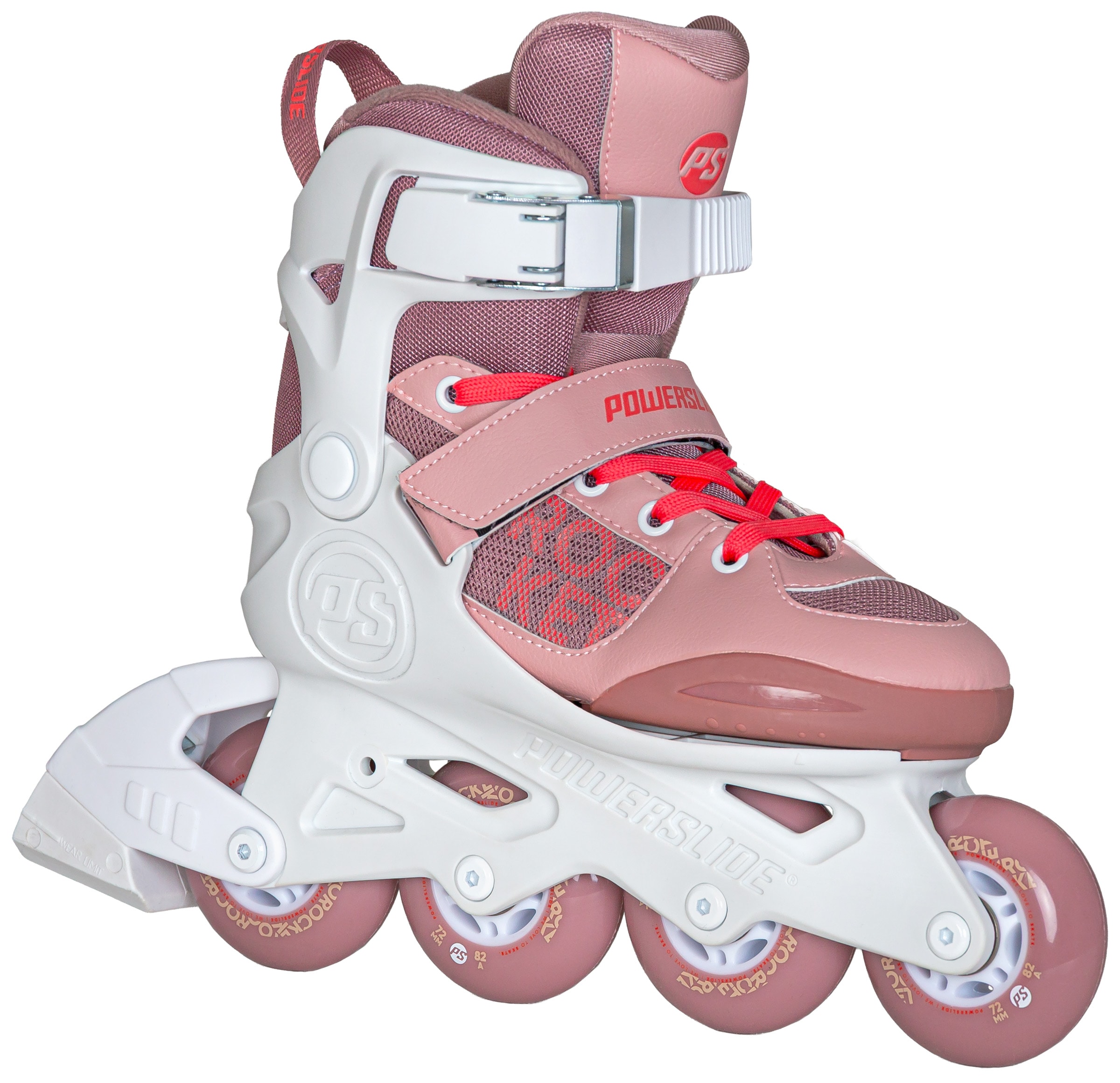 Inlineskates POWERSLIDE "Rocket Pale Mauve adj." Gr. 33, weiß, Inlineskates_Rollschuhe, Kinder, 33/36 (bis 80 kg), Kunststoff