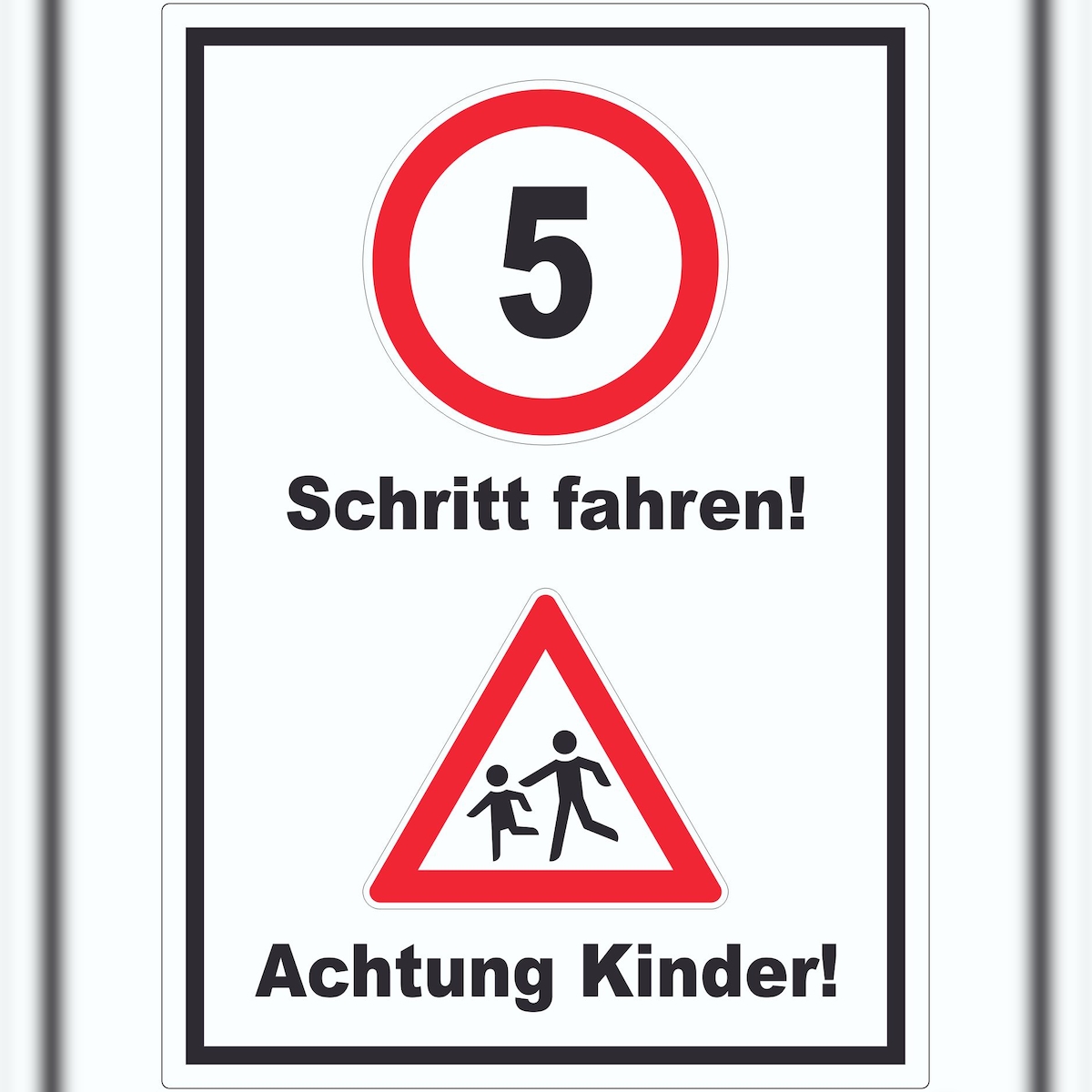 HB-Druck Schritt fahren Achtung Kinder Aufkleber A7 (74x105mm) Image
