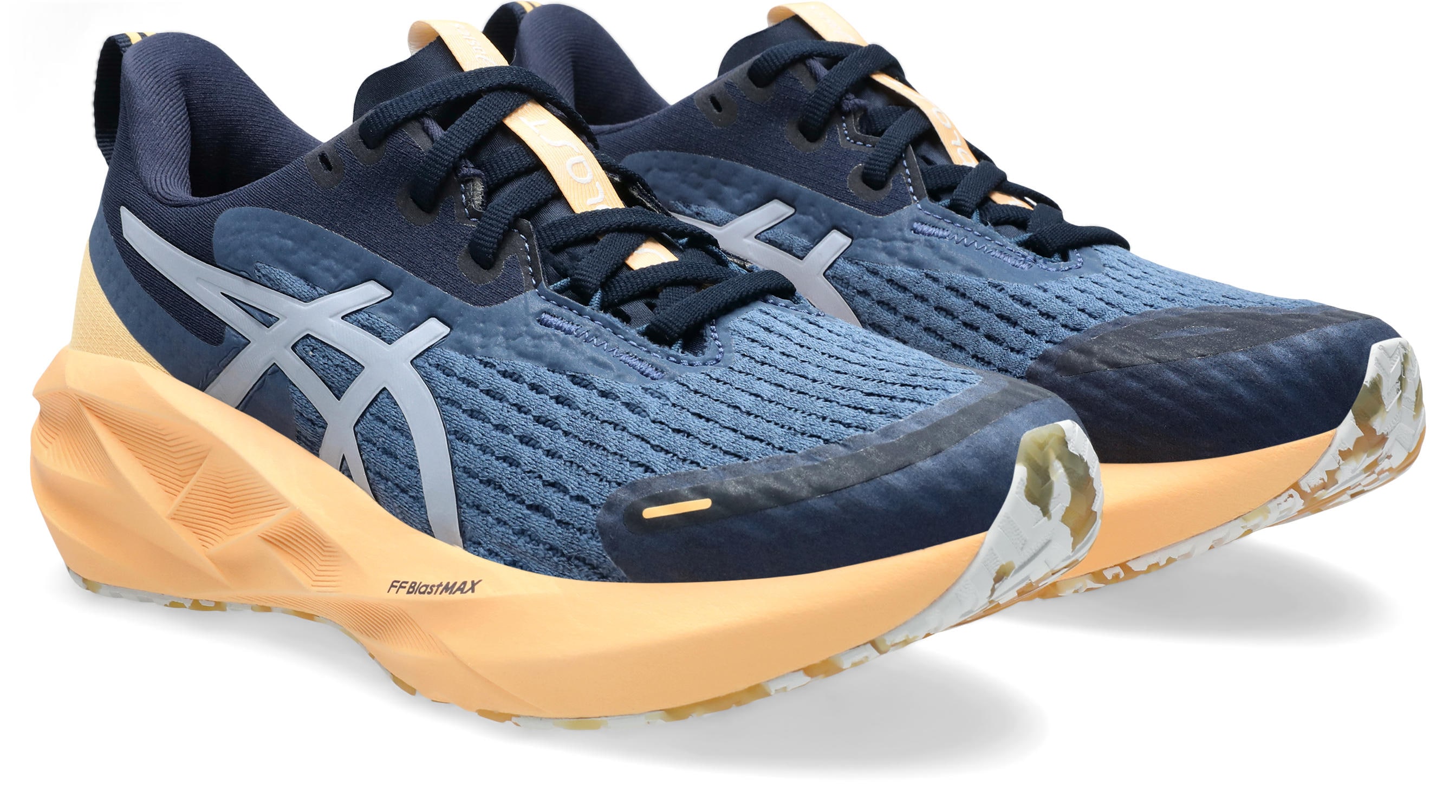 Laufschuh ASICS "NOVABLAST 5 LITE-SHOW", Damen, Gr. 40, lite, show, orange glow, Textil, Schuhe Laufschuh, mit reflektierenden Elementen