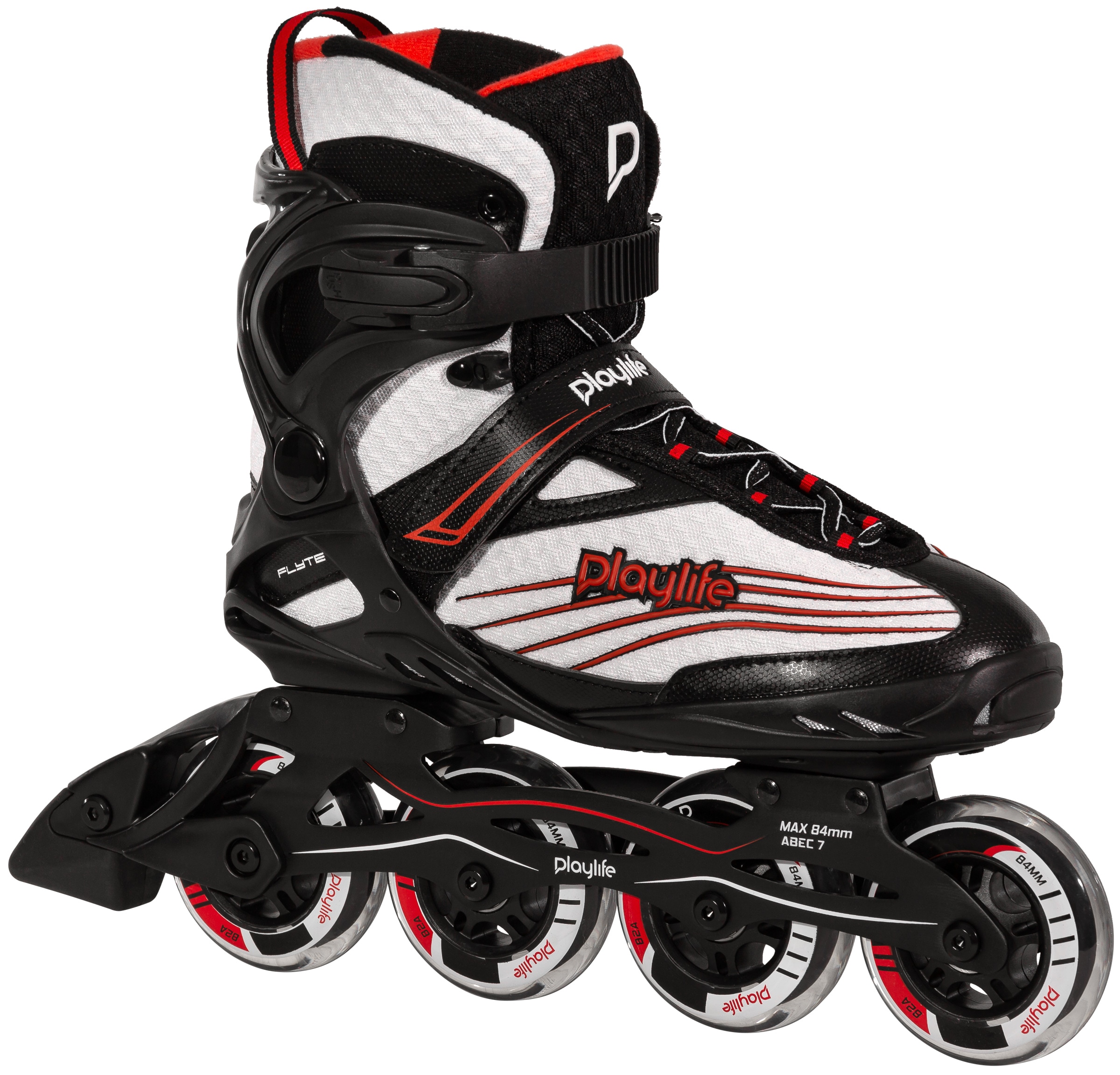 Inlineskates PLAYLIFE "Flyte Black 84" Gr. 43, rot, Inlineskates_Rollschuhe, Damen, 43 (bis ), Nylon