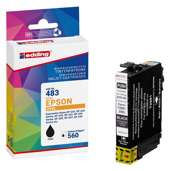 Edding Tintenpatrone ersetzt Epson »29XL / T2991XL« schwarz schwarz Image