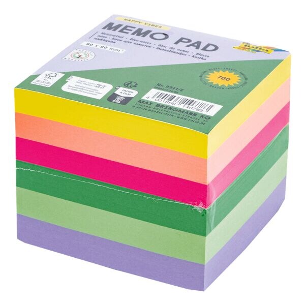 folia Notizzettel »HAPPY VIBES« 90 x 90 mm, 9x9x9 cm Image