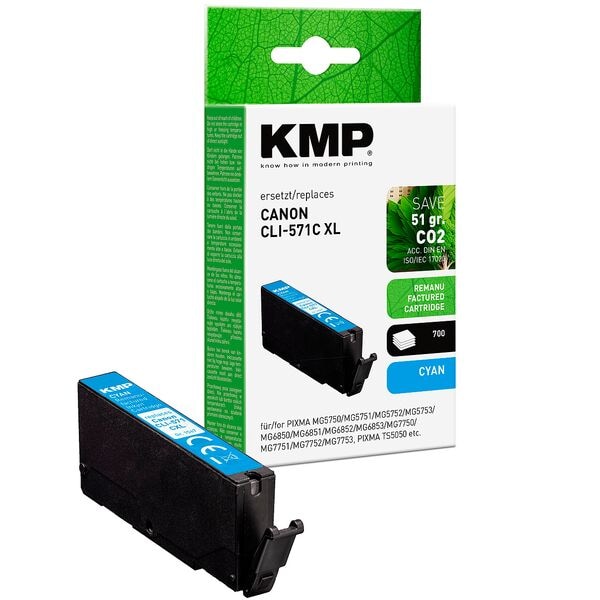 KMP Tintenpatrone ersetzt Canon »CLI-571 XL C« cyan Image
