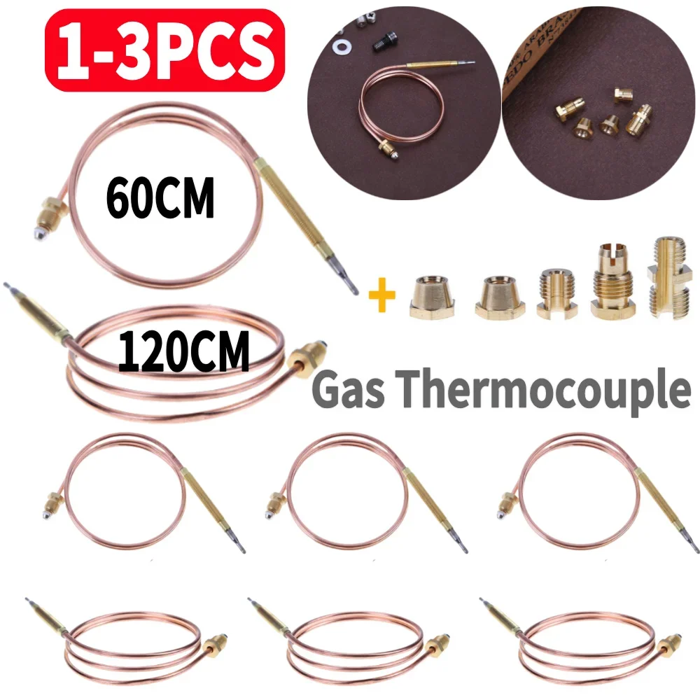1–3 Stück 60/120 cm Universal-Gas-Thermoelement für Warmwasserboiler mit 5 festen Teilen, Ersatz-Temperaturreglersonde Image