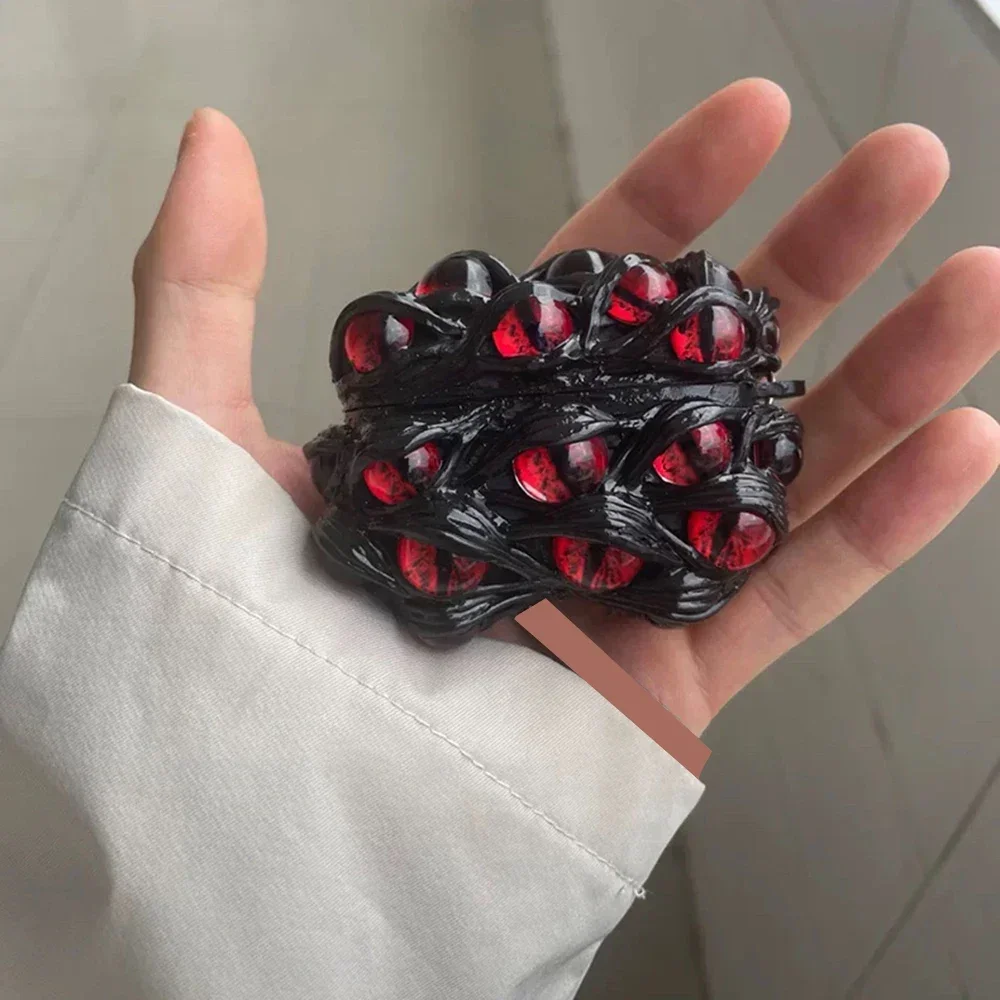 NEUE coole leuchtende Horror-Teufelsaugen-Form, kabellose Kopfhörer-Hülle, Bluetooth-Headset für Airpods Pro/Pro2/3 Image