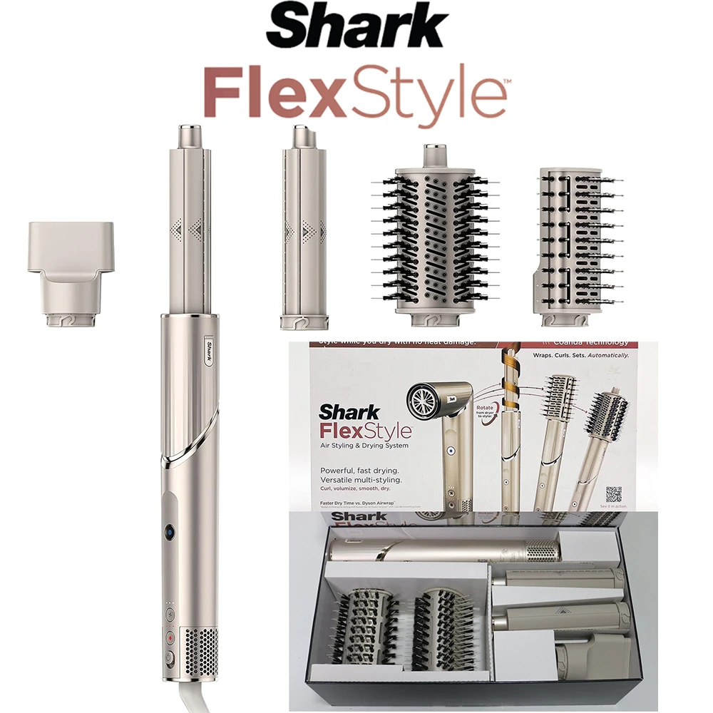 Shark HD430 FlexStyle Negative Ion 5-in-1 Hair Dryer&Air Styler Wrap,Airwrap Brush & Multi-Styler With Auto-Wrap Hair Curlers