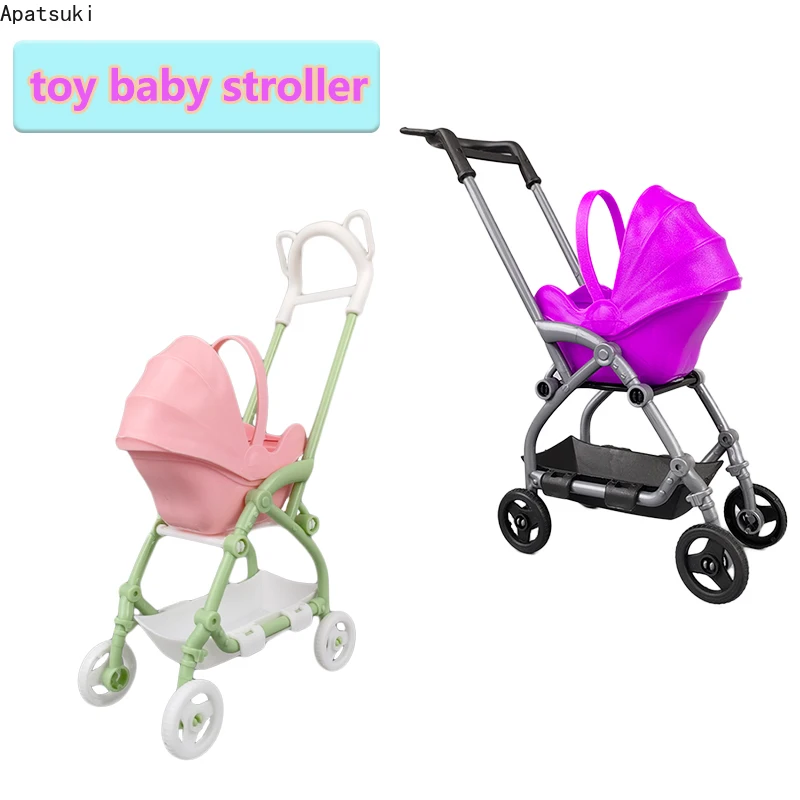 1/12 Miniatur Puppenhaus Zubehör Lernspielzeug DIY Montieren Kind Spielhaus Kinderzimmer Möbel Kinderwagen Kunststoff Trolley