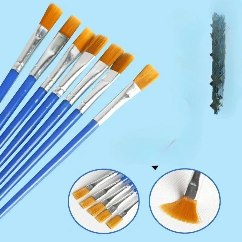 20-50 pezzi pennelli per pittura set arte rotonda piatta in nylon linea di capelli pennello per olio acrilico acquerello bambini/artisti/studenti disegnano