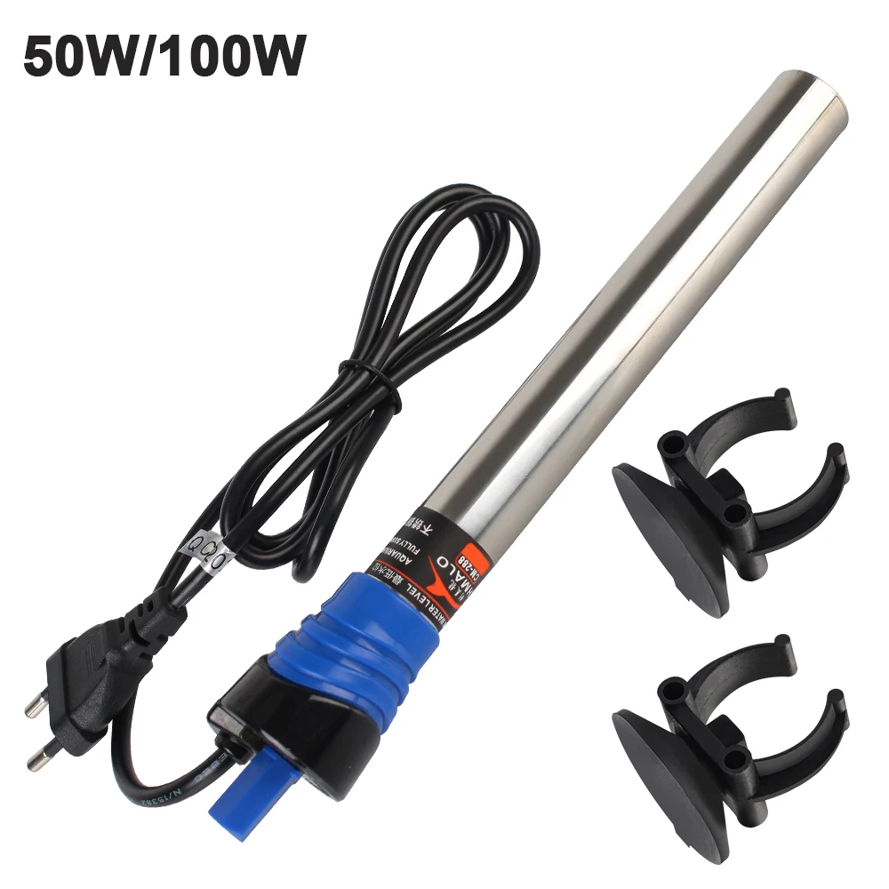 Einstellbare Temperatur Für Aquarium Wasser Heizung Aquarium Heizstab 50W/100W 220V EU Stecker Thermostat heizung Stange Image