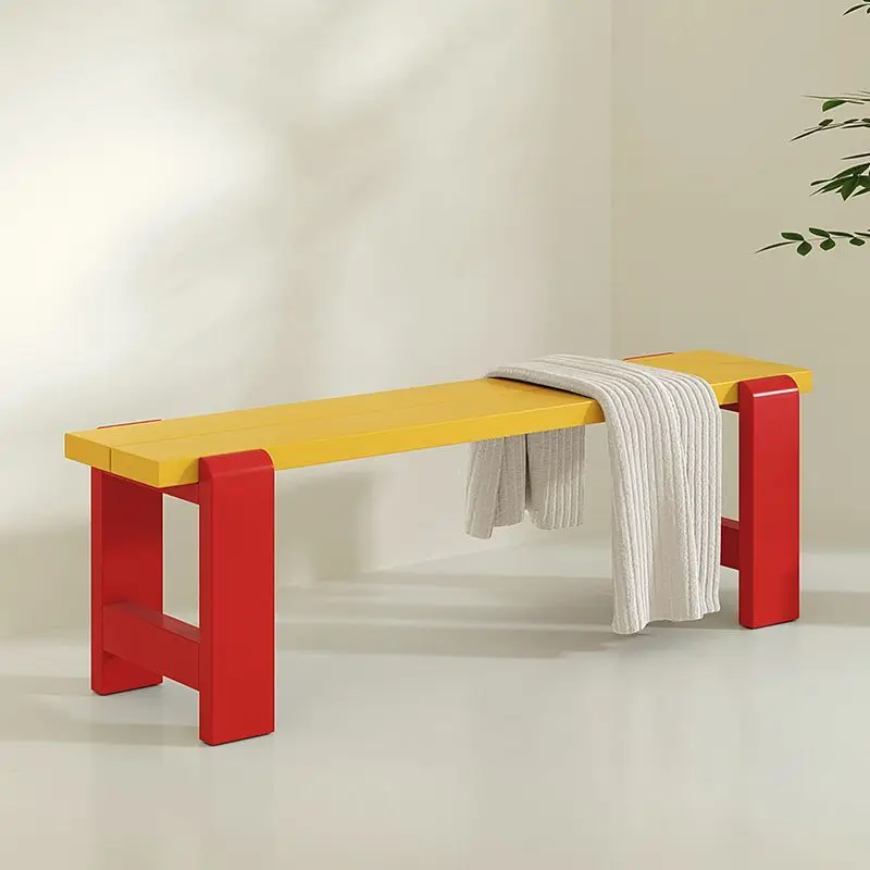 Schuhwechselhocker aus Metall, moderne Kreativität, dekorative Bank, rechteckige Eingangsstühle, Inneneinrichtung, Wohnzimmermöbel Image