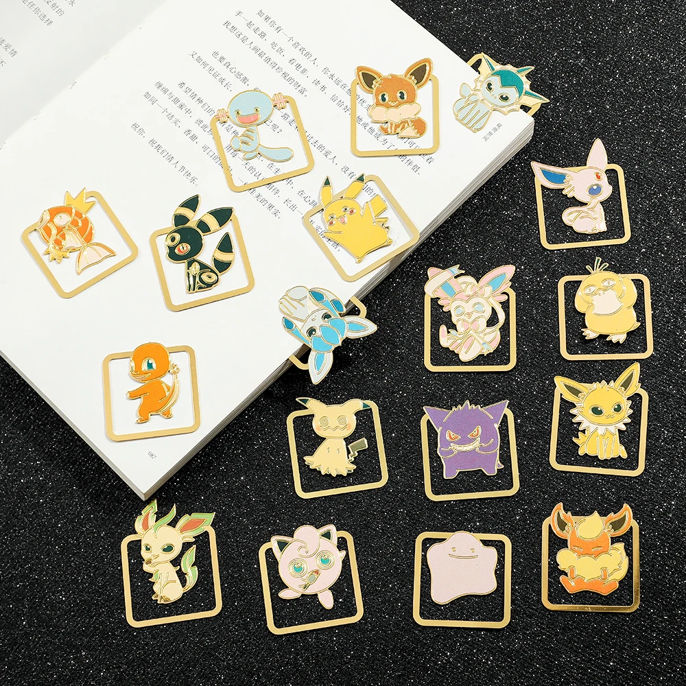 Pokemon-Lesezeichen, seitliche Clips für Anime-Fans, Partygeschenke, Geburtstagsgeschenke, Bücherwürmer, Buchfans, Seitenetiketten Image