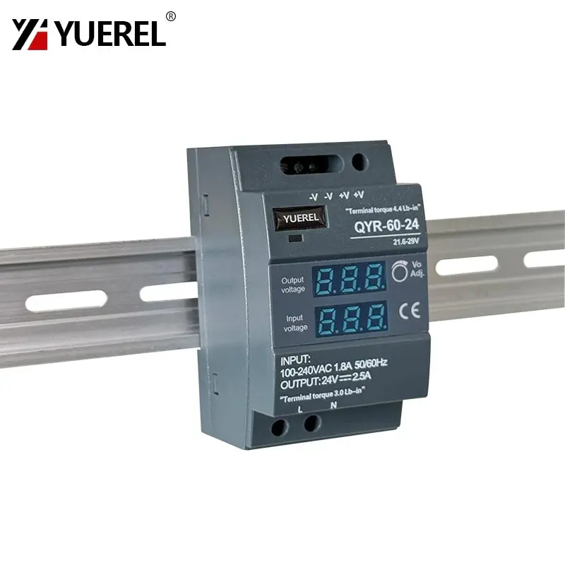 Digitalanzeige für LED-Lichtleiste 60 W 100 W 150 W AC-DC 12 V 24 V DIN-Schienen-Schaltnetzteil mit industrieller Stufenform