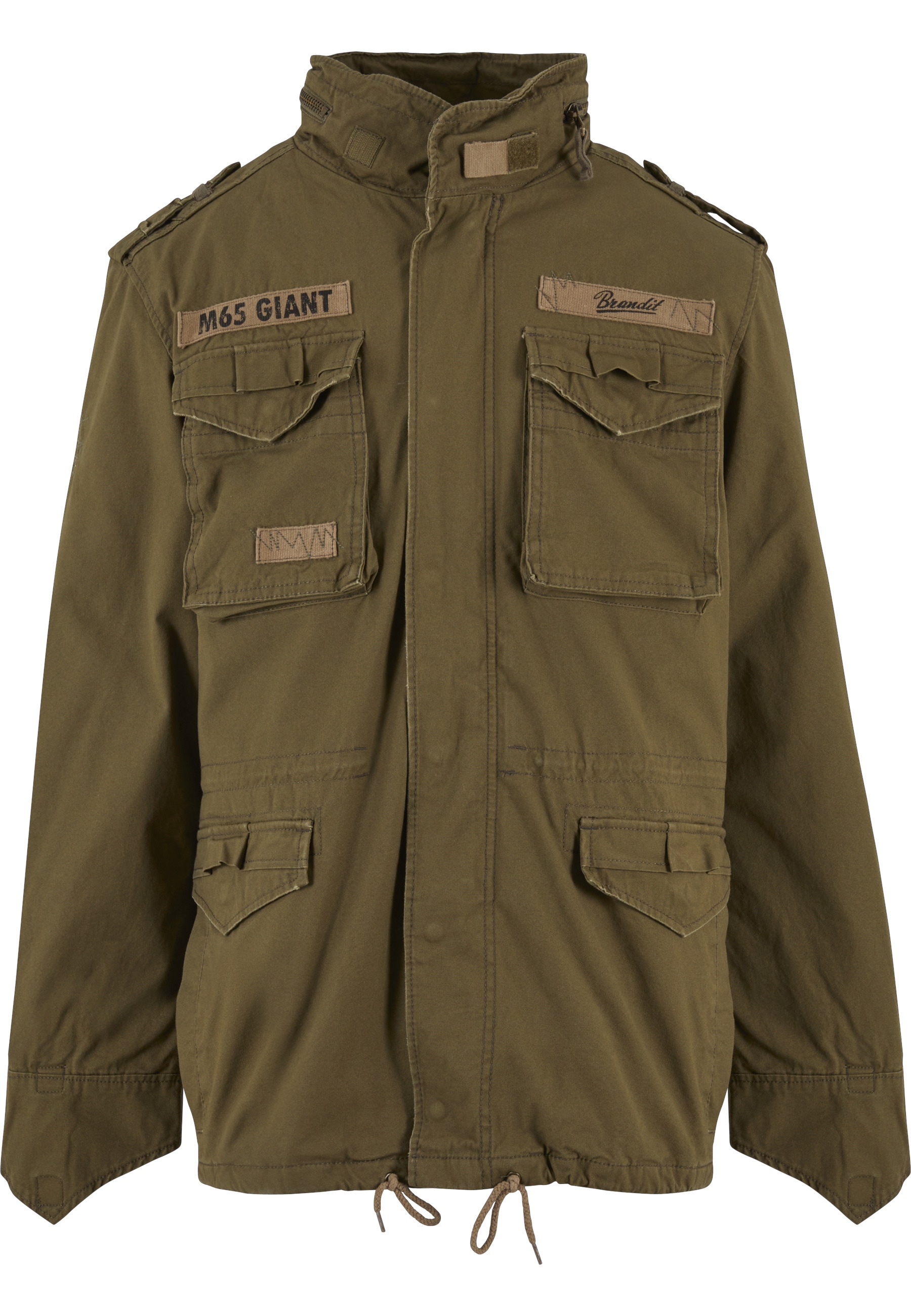 Wintermantel BRANDIT "Brandit Herren M-65 Giant Jacket", Herren, Gr. 6XL, olive, 100% Baumwolle, Mäntel Wintermantel