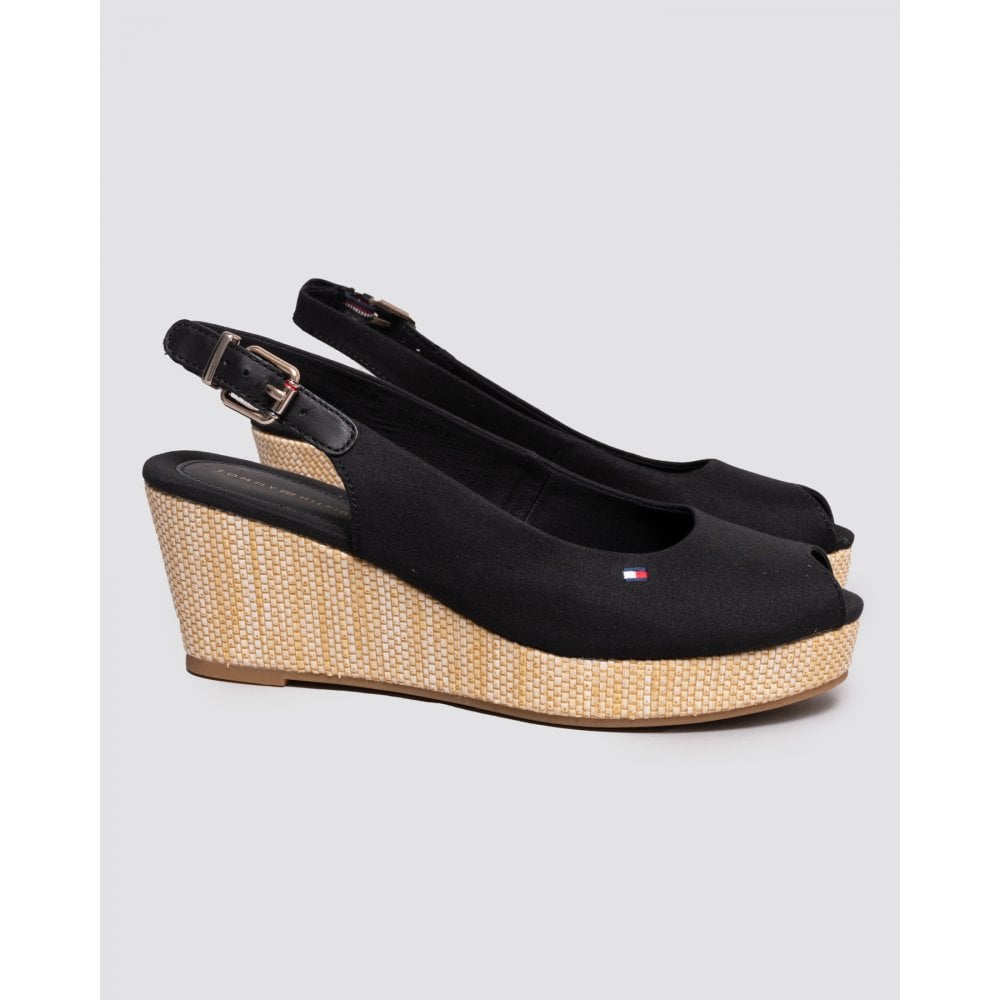 Shoppen Sie Nach Tommy Hilfiger Slingback Damen Keilabsatz In Schwarz Image