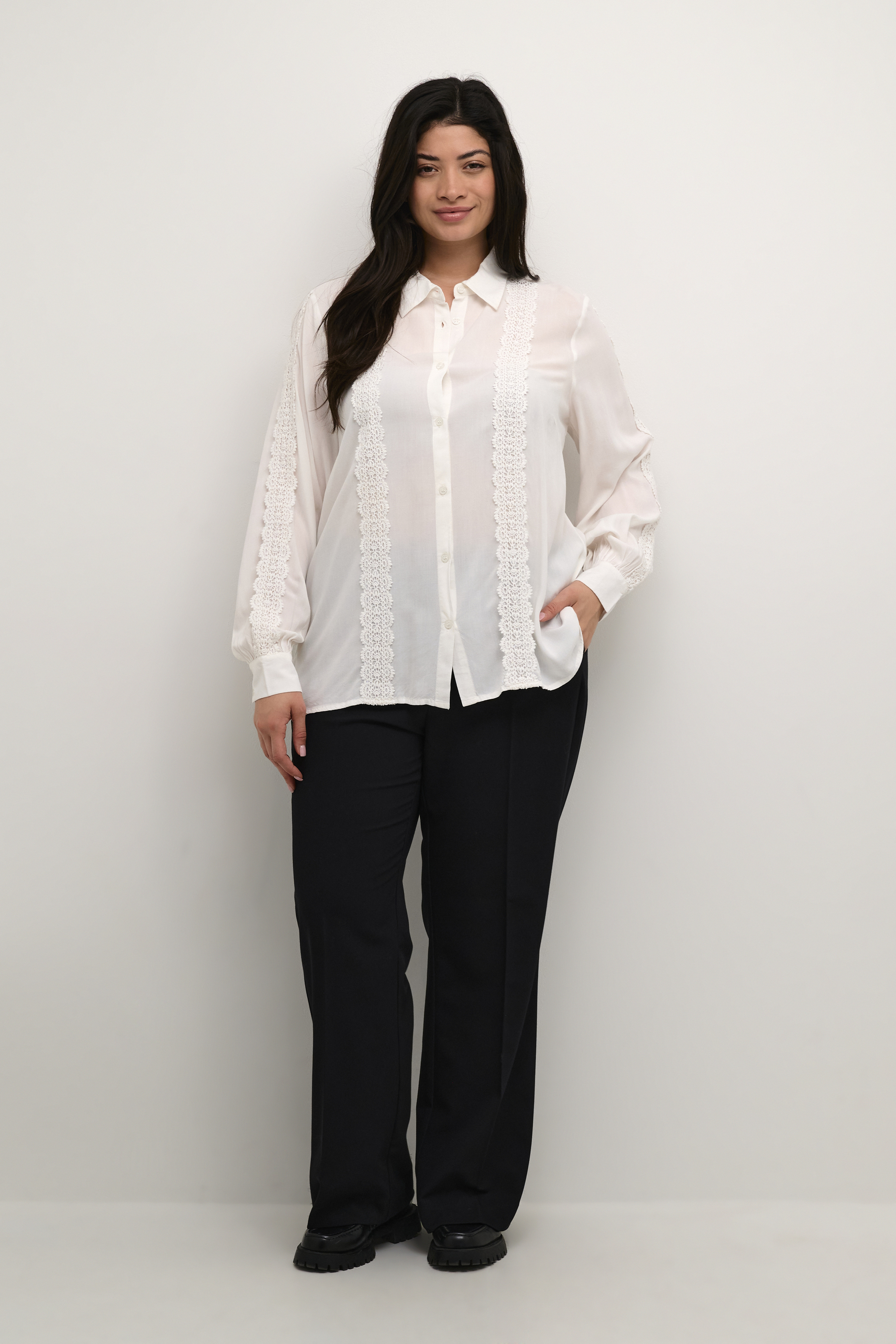 Langarm - Hemd Regular fit Chalk white Image