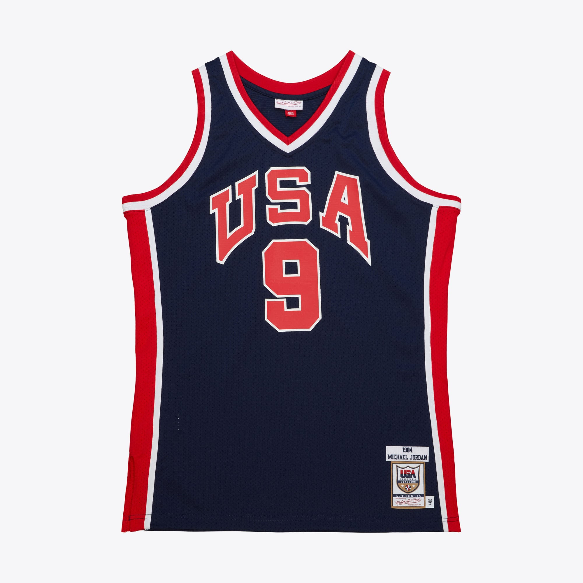 Maillot Authentic USA Basketball 1984 Mitchell & Ness – Bleu marine – Michael Jordan - Homme Taille: S