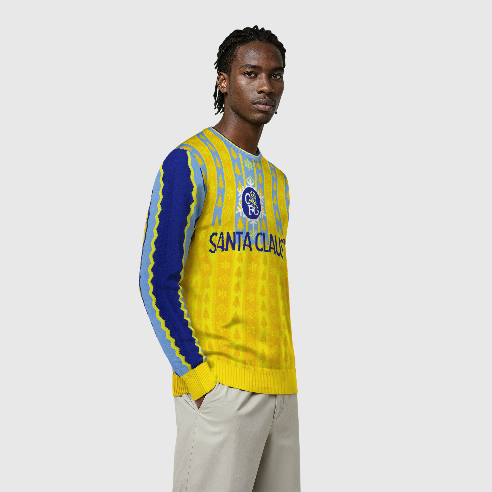 Chelsea Retro-Weihnachtspullover – Gelb – Unisex Image