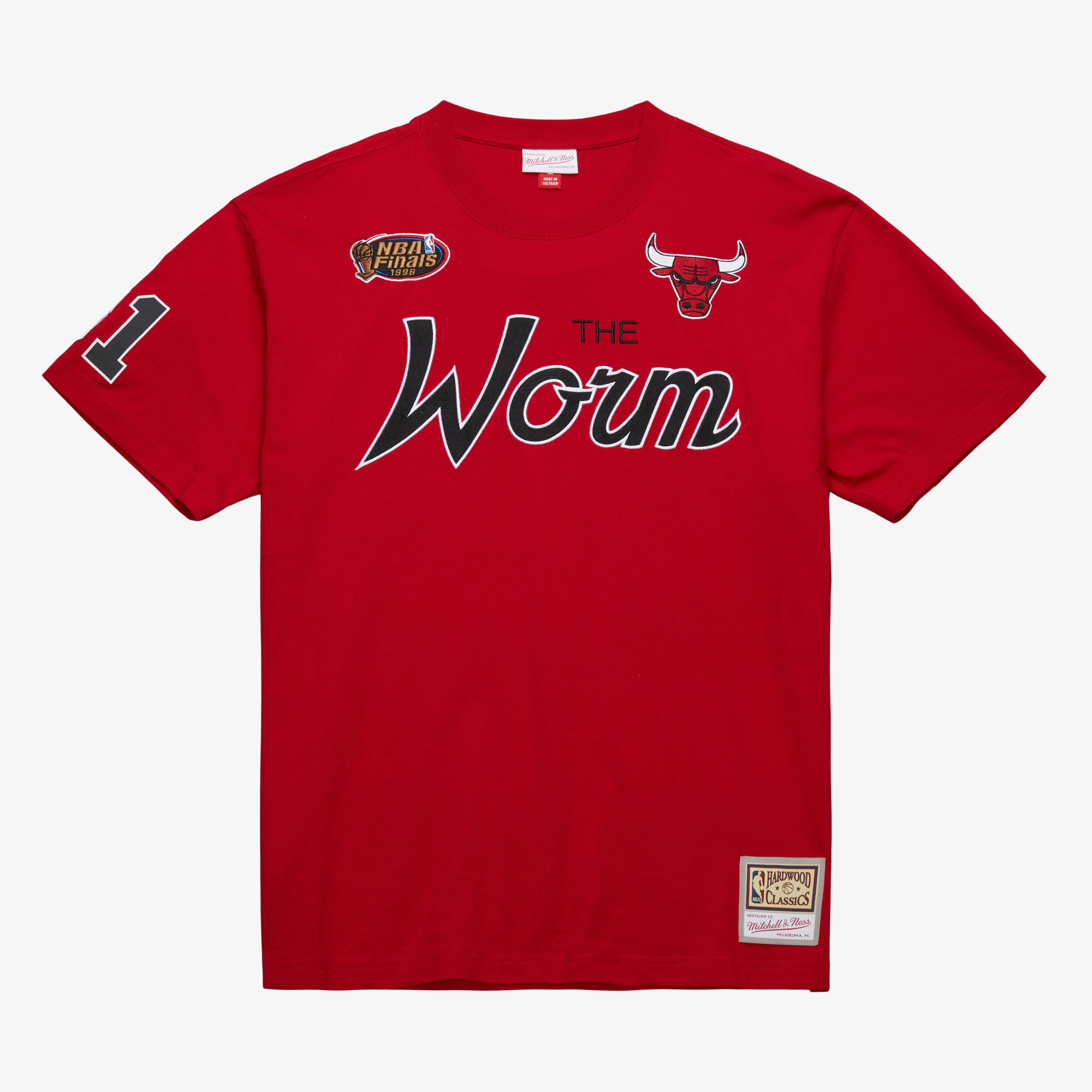 Chicago Bulls Mitchell & Ness Premium Nickname T-Shirt Dennis Rodman The Worm Image