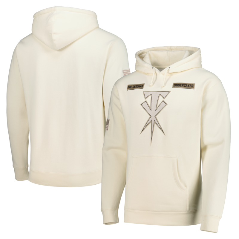 Herren-Hoodie in Creme mit Undertaker-Kreuzknochenmotiv Image