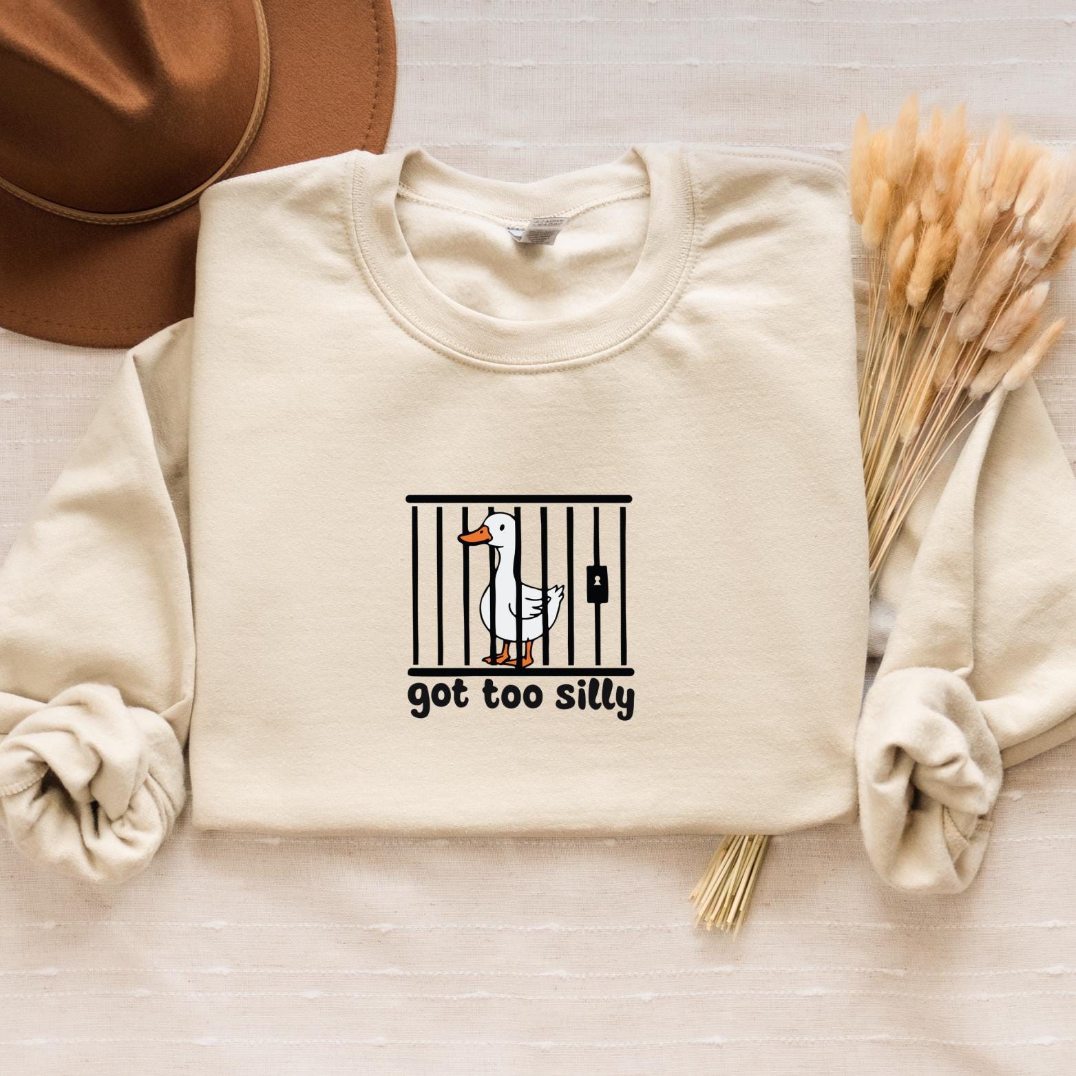 Felpa Silly Goose, maglietta Got Too Silly, maglietta Goose, maglietta Silly Goose, regalo maglietta divertente, regalo Silly Goose, vestito divertent