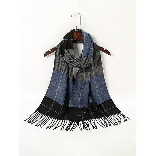 Karierter Herrenschal aus Polyester, weich und warm, in verschiedenen Farben erhältlich, perfekt als Winter- und Weihnachtsgeschenk. Image
