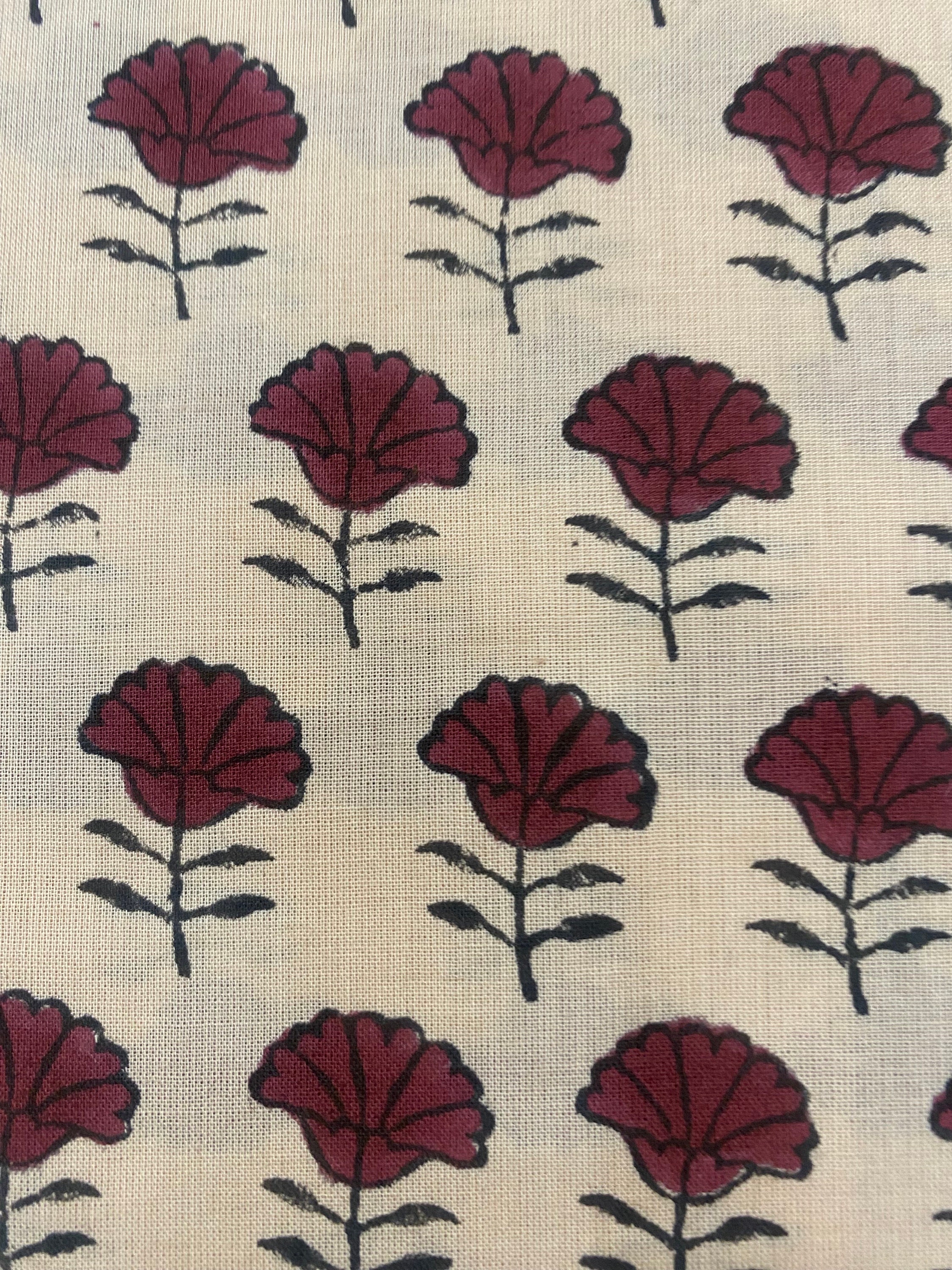 Stampa a blocchi a mano, stampa floreale, tessuto di cotone morbido, tessuto floreale moderno tessuto tessuto stampa indiano tessuto abito da donna, t