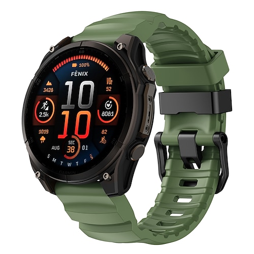 Quickfit 22 mm/26 mm Silikon-Smartwatch-Armband für Garmin Fenix 7x/7 Solar/6x/6 Pro/5/5x Plus/3/3hr/Epix Image