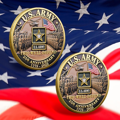 250. Jubiläums-Gedenk-Münzen – U.S. Marine Corps Design Sammlermünzen haltbare Metall-Display-Münzen für Sammler Geschenkidee patriotisches militärisches Thema Semiquincentennial Image