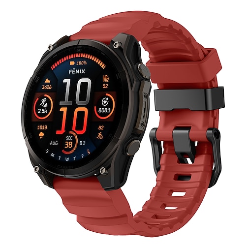 Quickfit 22 mm/26 mm Silikon-Smartwatch-Armband für Garmin Fenix 7x/7 Solar/6x/6 Pro/5/5x Plus/3/3hr/Epix Image