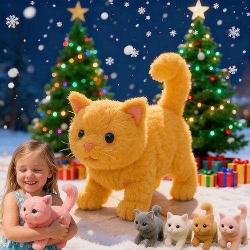 Ideale Weihnachtsgeschenke für Enkelkinder Mädchen und Jungen mein realistisches Katzenspielzeug - bringt endlose Freude und Wärme realistisches Katzenplüschtier das sich wie echte Katzen verhält
