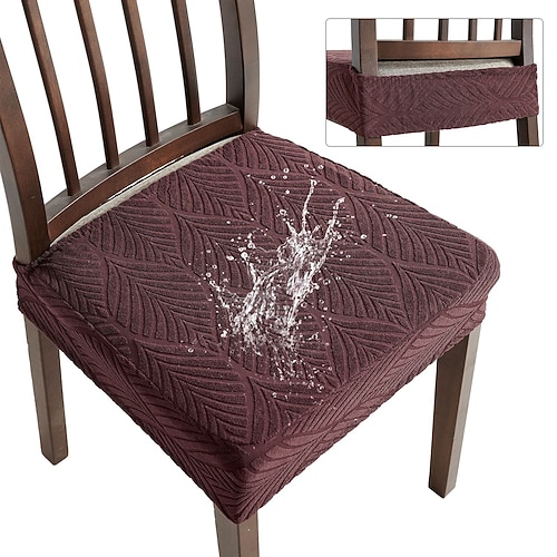Stretch-Stuhlbezüge mit Blattjacquardmuster, weicher, elastischer Sitzschutz für Esszimmer, Küche und Zuhause, staub- und schmutzabweisend, abnehmbarer Bezug