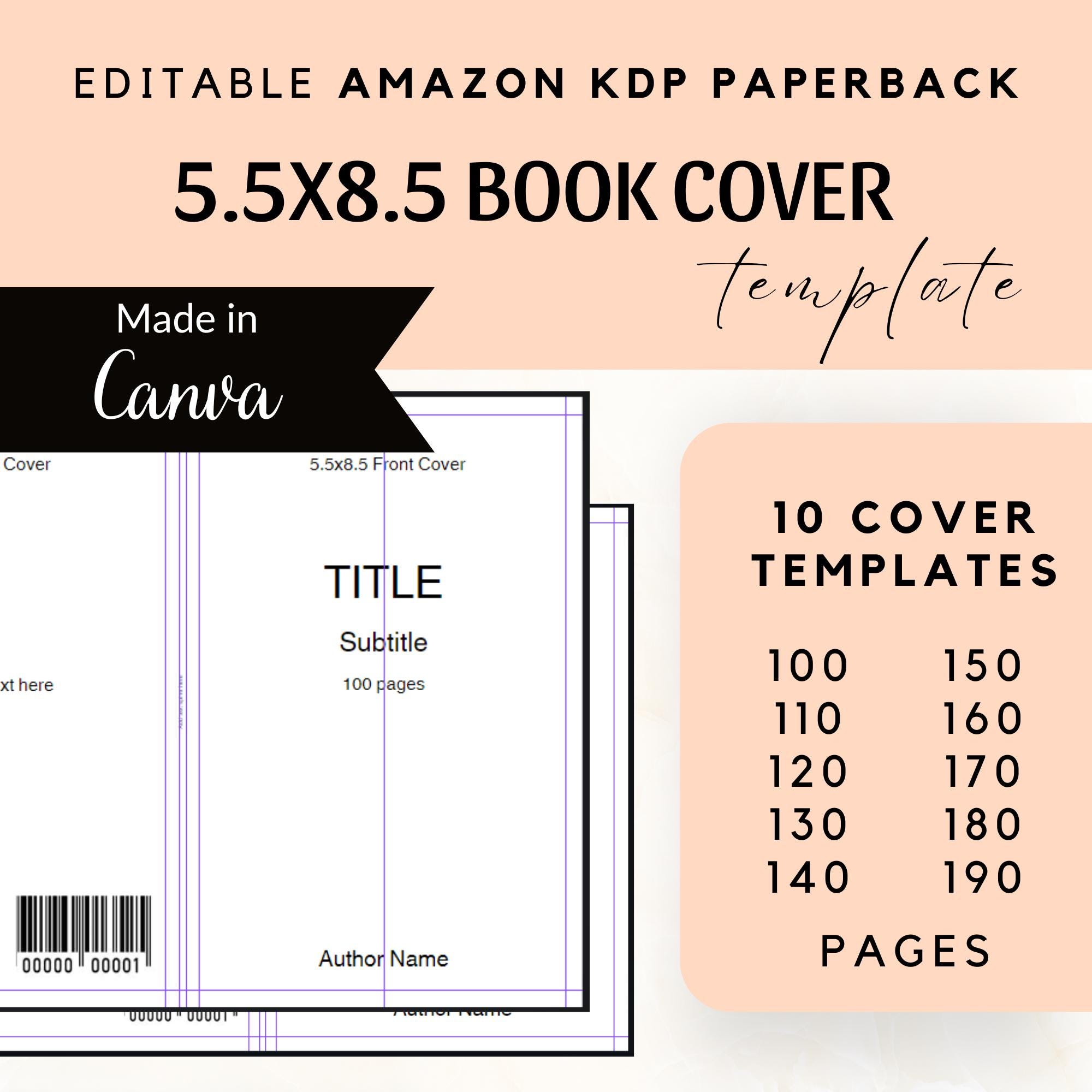 Modello di copertina del libro KDP 5,5x8,5, Design della copertina del libro Canva, Modello KDP Canva, Modello di copertina del libro, Modelli di cope