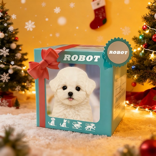 Ideale Weihnachtsgeschenke für Enkelkinder Jungen und Mädchen Roboterdog mein realistischer Roboterwelpe interaktives Spielzeug das geht bellt mit dem Schwanz wedelt realistisches robotisches Image