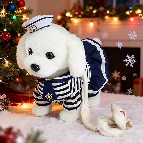 Ideale Weihnachtsgeschenke für Enkelkinder Mädchen Jungen Fernbedienung Roboterhund Elektronisches Plüschwelpen Spielzeug Interaktive Spielzeuge läuft singend Stofftier Geschenk für Mädchen und Image