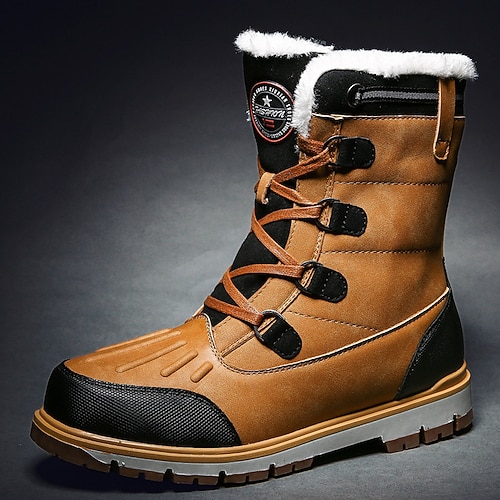 Wasserdichte, isolierte Herren-Wanderschuhe – rutschfeste, warme Outdoor-Schuhe für Winterabenteuer Image
