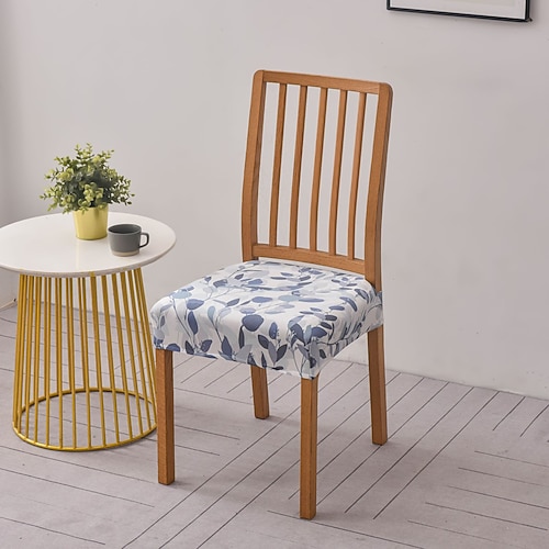 Stretch-Stuhlsitzbezüge, bedruckt, modern, schlicht, abnehmbar, waschbar, für Esszimmerstühle, geeignet für Küche, Esszimmer und Restaurant.