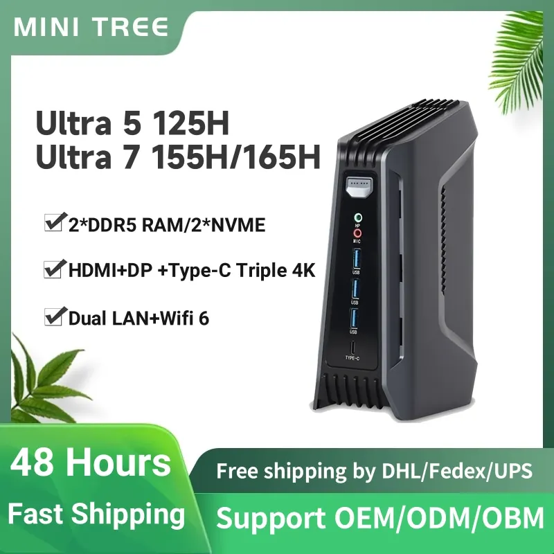 Intel Core Ultra7 155H/165H Mini PC 32GB DDR5 1TB NVME Windows11 Mini PC de jeu Arc graphique Mini ordinateur de bureau Thunderbolt 4