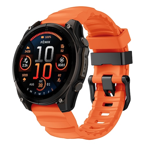 Quickfit 22 mm/26 mm Silikon-Smartwatch-Armband für Garmin Fenix 7x/7 Solar/6x/6 Pro/5/5x Plus/3/3hr/Epix Image
