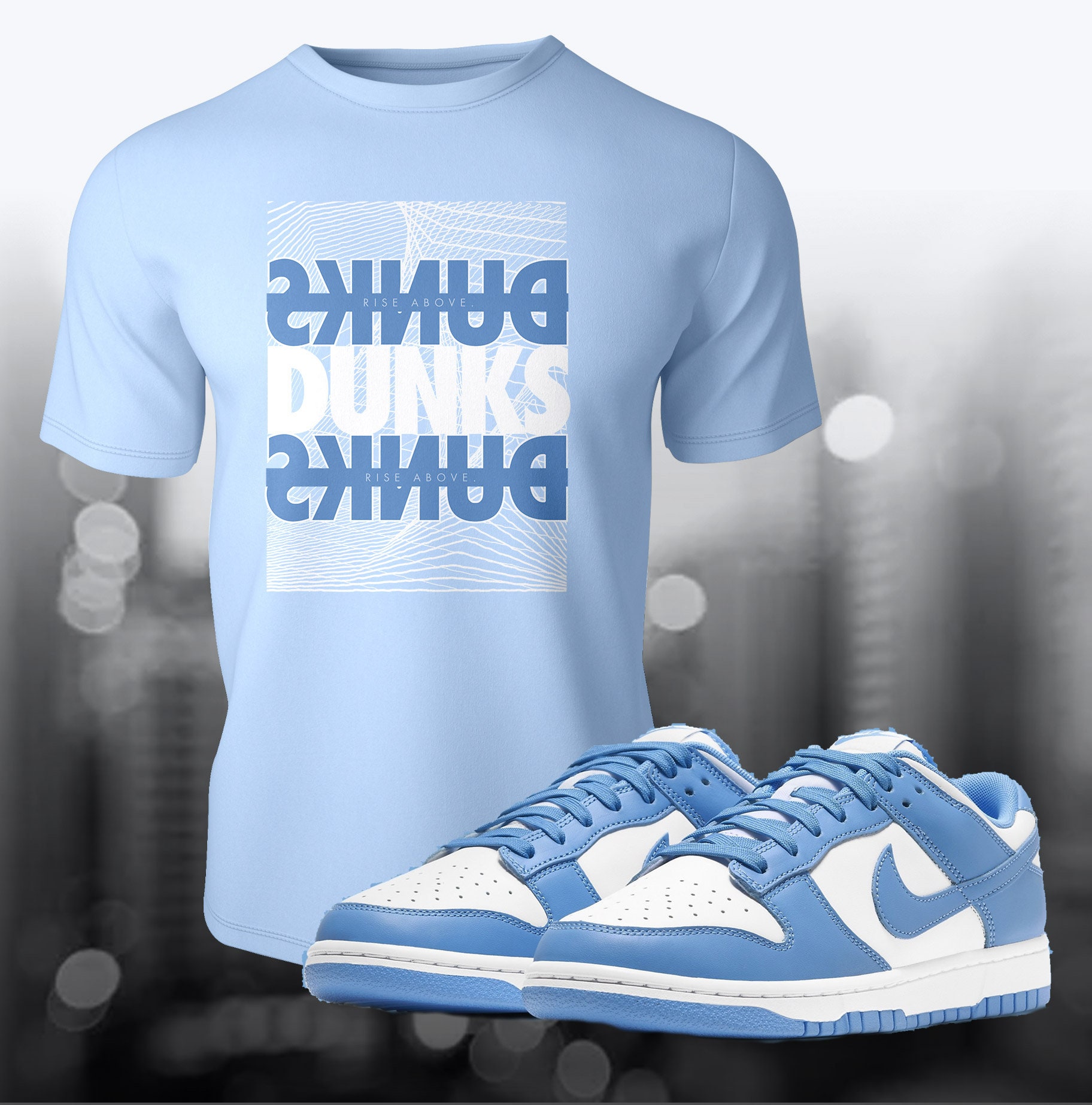 Dunk Low University Blue Sneaker Match T-shirt abbinata a scarpe estive streetwear Match t-shirt Softstyle unisex