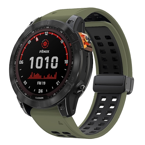 Quickfit 22 mm/26 mm Silikon-Smartwatch-Armband für Garmin Fenix 7x/7 Solar/6x/6 Pro/5/5x Plus/3/3hr/Epix Image