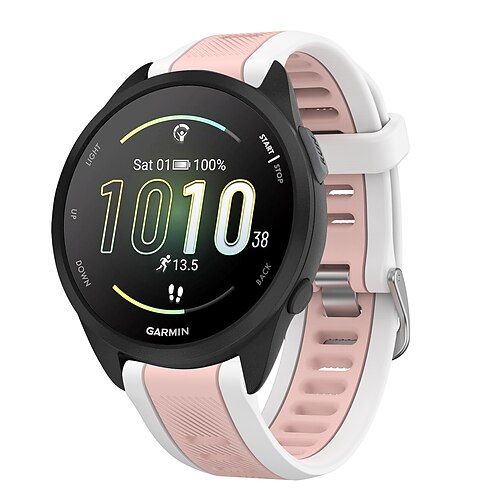 Uhrenarmband für Garmin Vivoactive 6 5 Approach S50 S70 S42 Forerunner 165 55 Vívomove Sport Venu Sq 2 Plus D2 Air X10 Silikon Ersatz Gurt Schnellverschluss 22 mm Verstellbar Sportarmband Moderne Image