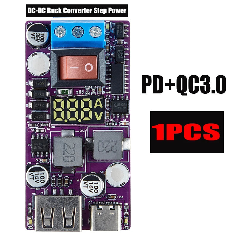 Convertitore buck di alimentazione step down DC-DC da 24 V/12 V a 5 V 5A Sostituisci il modulo di ricarica step-down USB regolabile LM2596S per il telefono