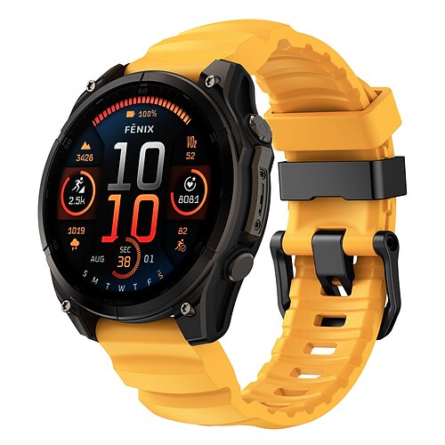 Quickfit 22 mm/26 mm Silikon-Smartwatch-Armband für Garmin Fenix 7x/7 Solar/6x/6 Pro/5/5x Plus/3/3hr/Epix Image