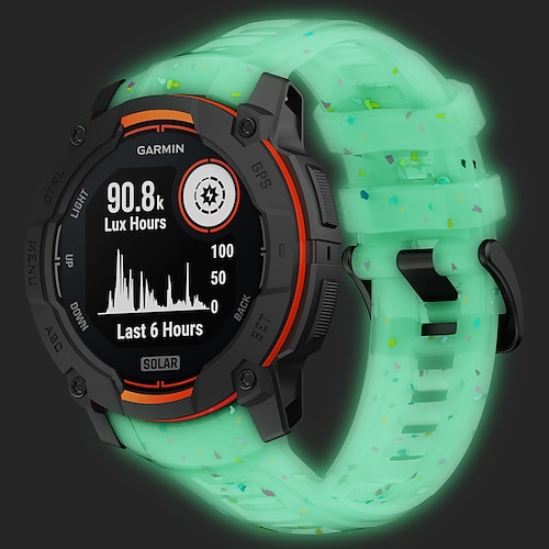 Uhrenarmband für Garmin Instinkt 3 Silikon Ersatz Gurt Verstellbar Sportarmband Moderne Schnalle Blumen bedruckt Armband Image