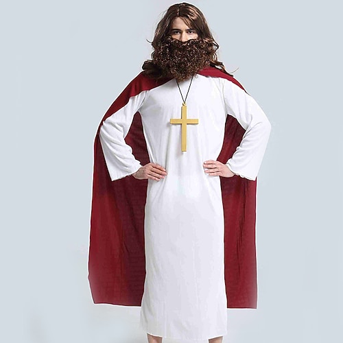 Jesus Geburt Josefs Kostüm Ausgefallene Kostüme Kostüme für den Weihnachtsumzug Herren Cosplay-Kostüm Weihnachtskostüm Erwachsene Weihnachten Neujahr Leistung Party Einteiler Image