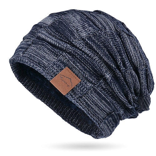 Herren Unisex Beanie Mütze Wintermützen Beanies Strickmütze Winter Beanie Schwarz Gelb Polyester Gestrickt Atmungsaktiv Gemütlich Alltagskleidung Ausgehen Einfarbig Warm Image