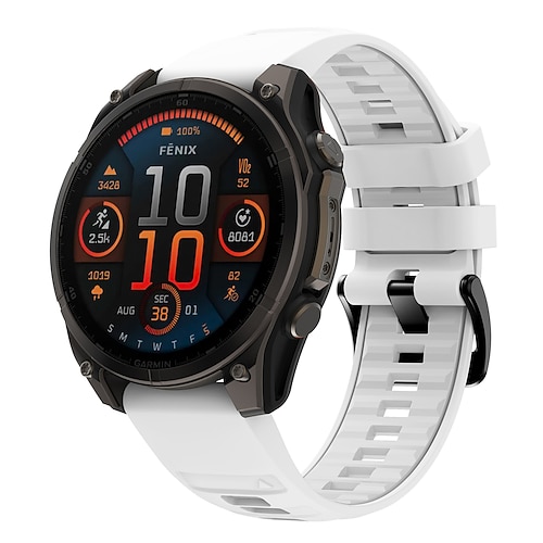 Quickfit 22 mm/26 mm Silikon-Smartwatch-Armband für Garmin Fenix 7x/7 Solar/6x/6 Pro/5/5x Plus/3/3hr/Epix Image
