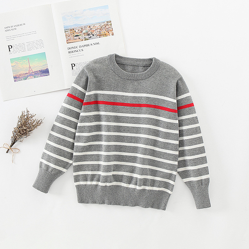 Kids Boys' Pullover Sweater Stripe Long Sleeve Crewneck Outdoor Fashion Navy Blue Fall Clothes 4-12 Years